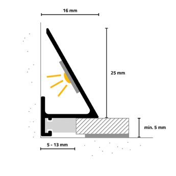 PROFILO DI FINITURA SLED16X5 ALU WHITE RAL 9016