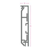 BATTISCOPA PAVIMENTO IN ALLUMINIO A 2 PARTI TIM 2700X70X13 ASPETTO INOX