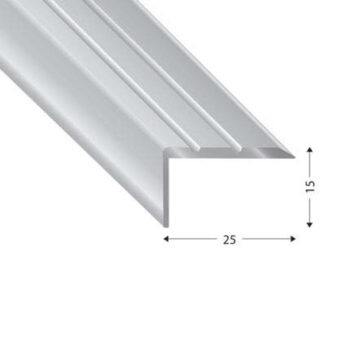 PROFILO GRADINO 25X15 MM 270 CM ARGENTO