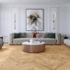 PARQUET A TRE STRATI 1L OAK CHEVRON 45 AQUITAINE NATURALE ORO MARRONE OLIO TALPA 4-mV
