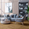 PARQUET A TRE STRATI 1L ROVERE CHEVRON 45 CORSE MARRONE NATURALE TALPA VERNICIATO OPACA 4-mV