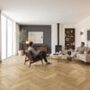 PARQUET A TRE STRATI 1S ROVERE CERMIS AB CHEVRON 45 SPAZZOLATO VERNICIATO M F